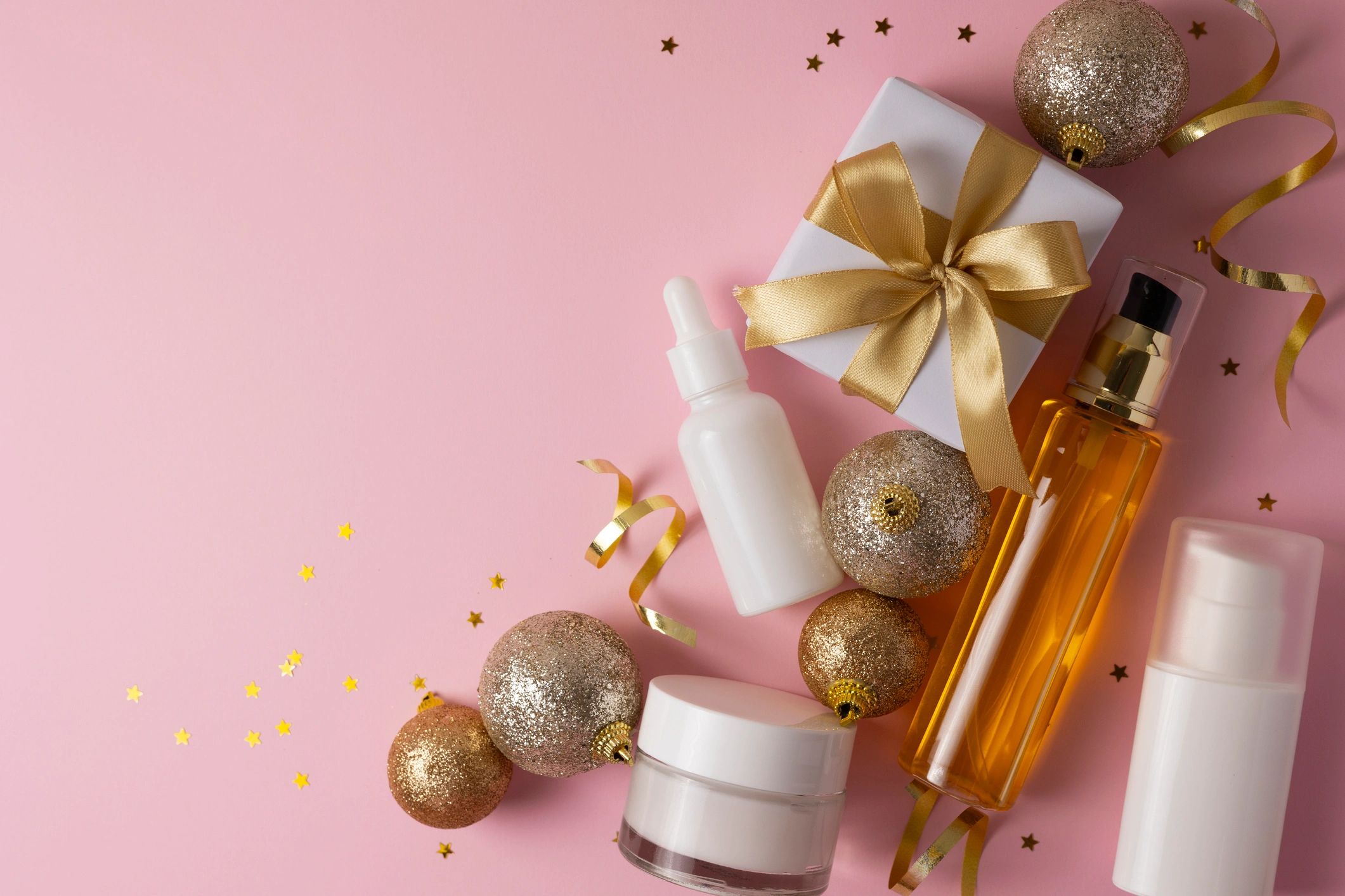 Elegant gift set styled in soft pink tones